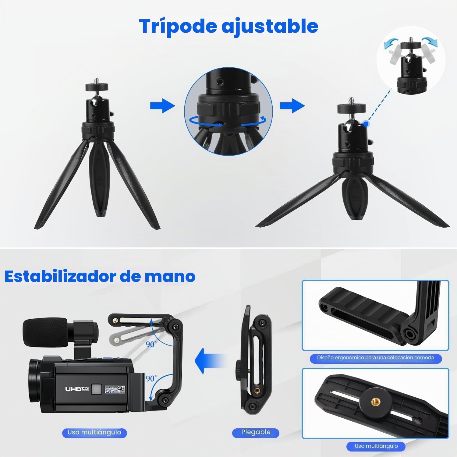 5K Cámara de Vídeo Videocámara 56MP WiFi Doble Lente Cámara Vlogging para Youtube con 16X Visión Nocturna Infrarroja, Pantalla Táctil 3" Camcorder con 2 Baterías, Tarjeta 64GB, Mando a Distancia