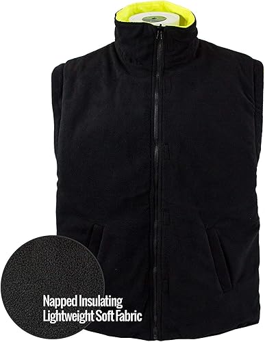 Miniatura 6 de NY Hi-Viz Workwear J8511J8512 Ansi Class 3 - Chaqueta de seguridad de alta visibilidad con cremallera, bolsillo de PVC, parte inferior negra