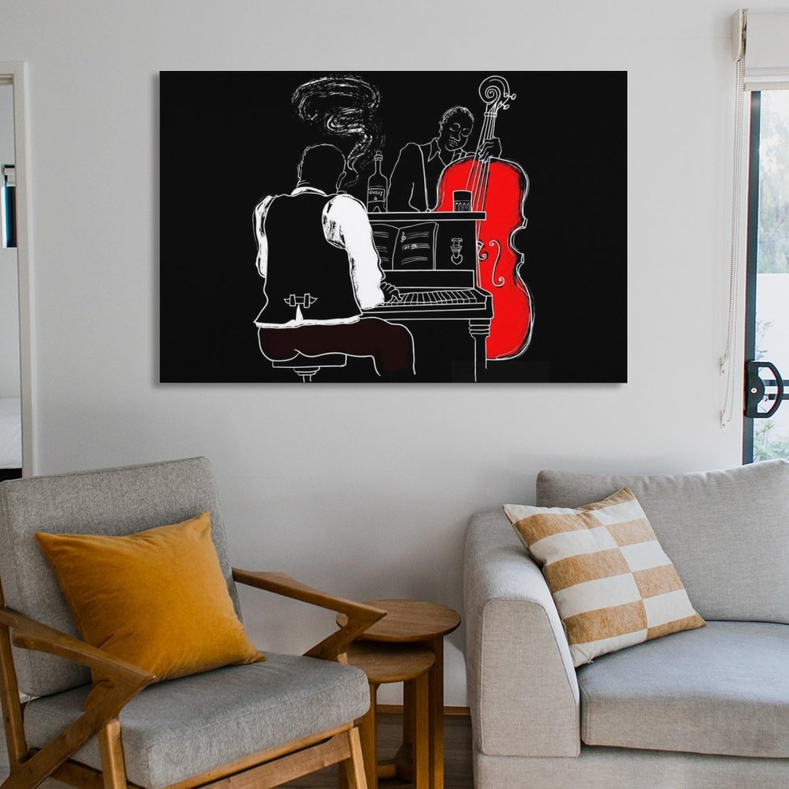 アート・デザイン・音楽 INTERIOR SKETCHER Amazon.co.jp: Musicians Jazz Piano Illustration 音楽ジャズ図