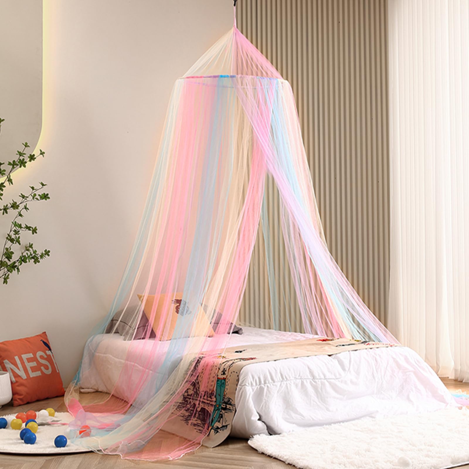 Zanzariera Letto Zanzariera Universale a Cupola Baldacchino Zanzariera Princess Cupola Arcobaleno Mosquito Net per Letto Singolo/Matrimoniale per Viaggio e Casa Interno Esterno
