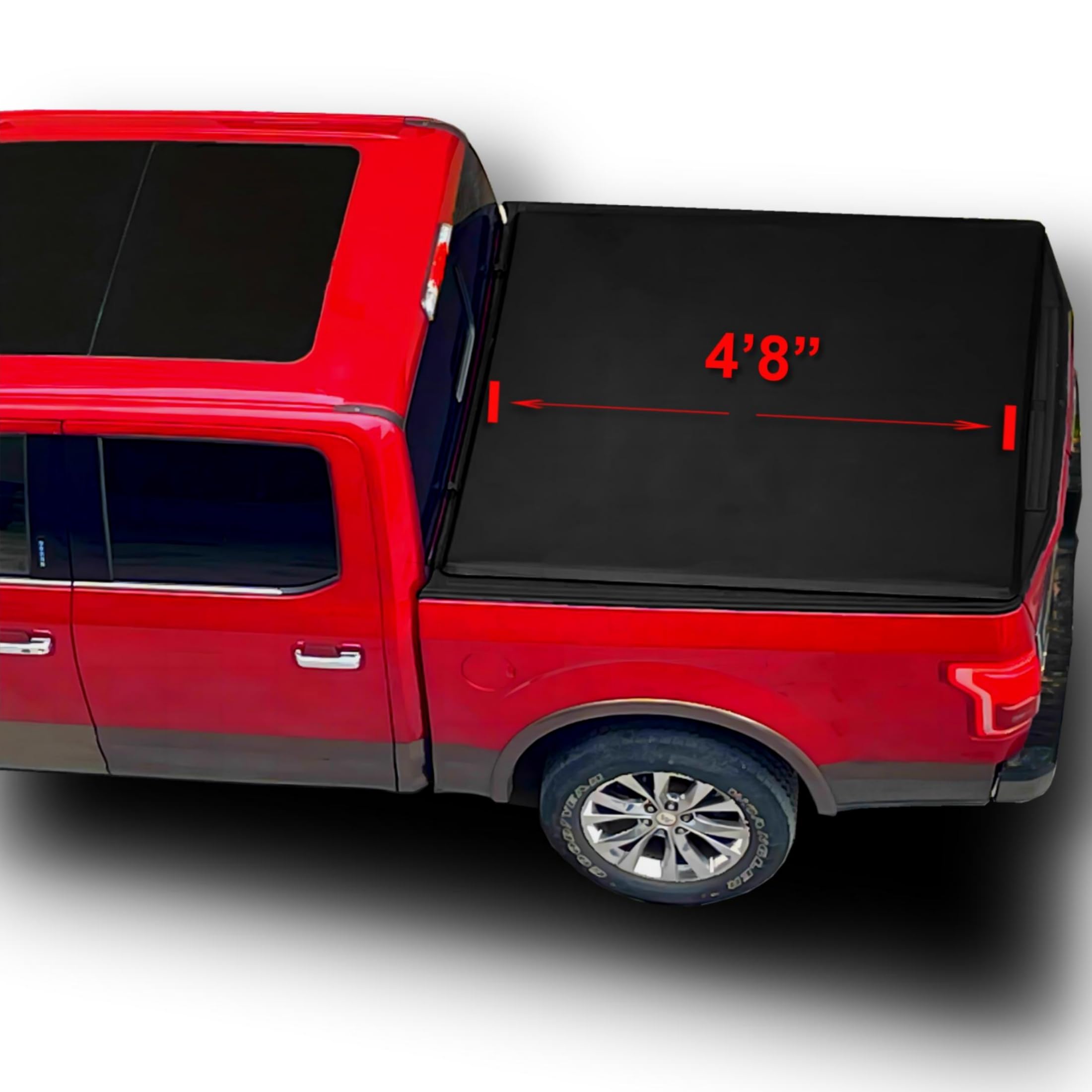 OSOBAK Soft Roll Up 4'8" Truck Tonneau Cover Compatible for 2000-2004 Nissan Frontier Short Vinyl Pickup Bed Cover
