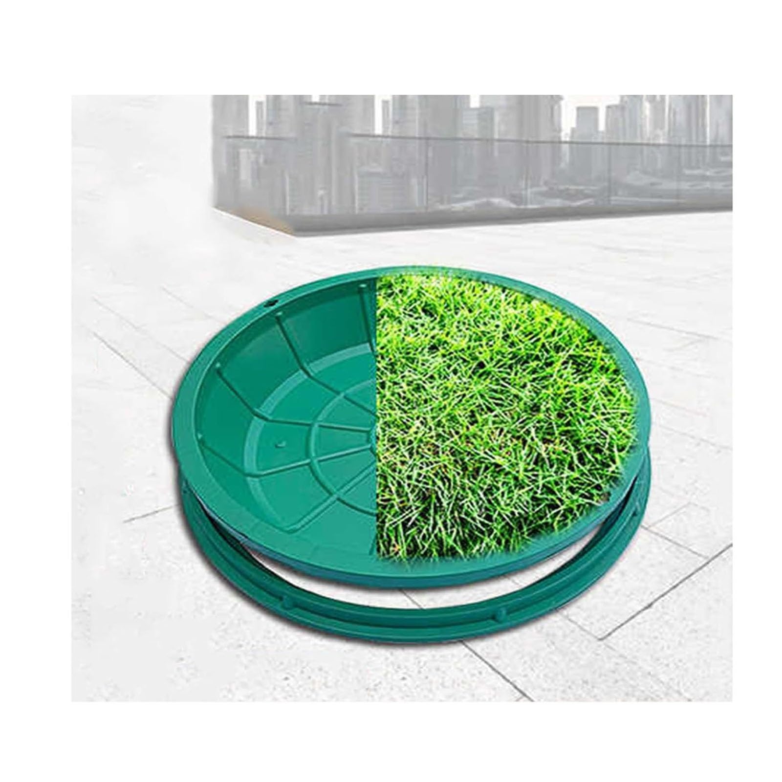 GJMSSMY Decorative Manhole Cover for Lawn Hidden Drain Inspection Access Lid Easy Maintenance for Sunken Drainage Basins in Yard Round 100x100CM (39.4x39.4IN)
