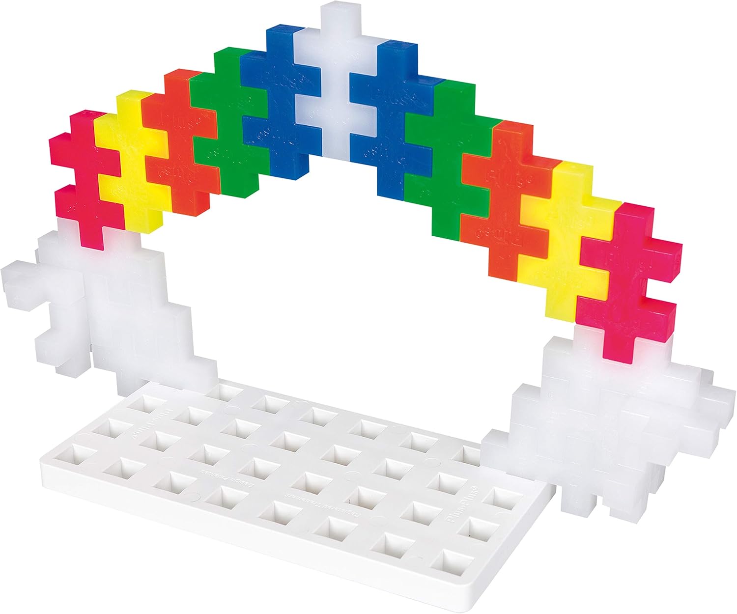 PLUS PLUS Big Baseplate Duo, Green & White - Base Accessory for Building and displaying Creations, Construction Building Stem Toy for Toddlers and Preschool