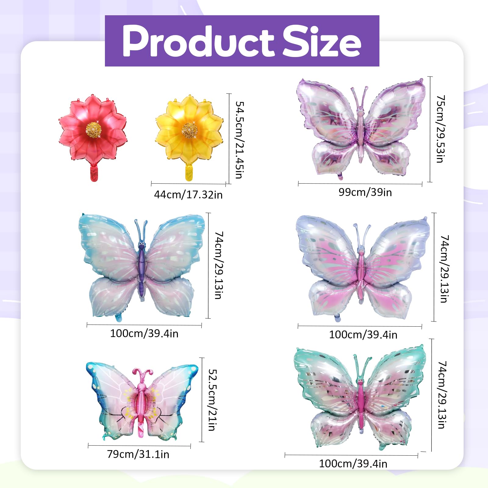 Ballon Papillon Anniversaire Fille, 6 Pièces Ballons Anniversaire Papillon, Ballon en Forme de Papillon pour Fille Femme Décoration de Fête, Baby Shower, Fête à Thème Ballon Papillon Anniversaire Fille, 6 Pièces Ballons Anniversaire Papillon, Ballon en Forme de Papillon pour Fille Femme Décoration de Fête, Baby Shower, Fête à Thème