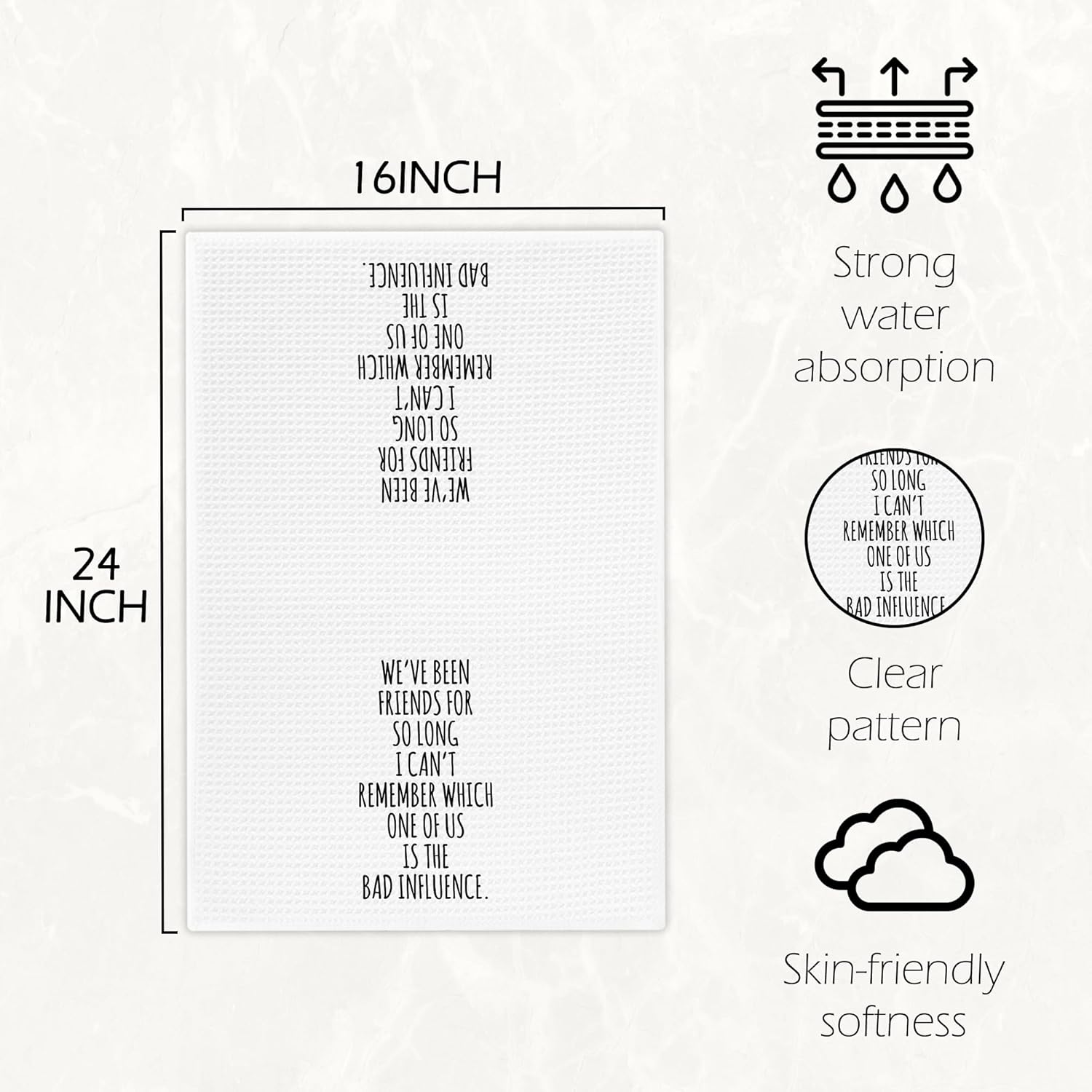 Funny Gifts for Friends Kitchen Towels, Friendship Gifts for Women Hand Towels for Bathroom Decor, Best Friend Bestie BFF Soul Sister Gift Dishcloths Dish Towel for Kitchen 16x24 Inches - Image 7