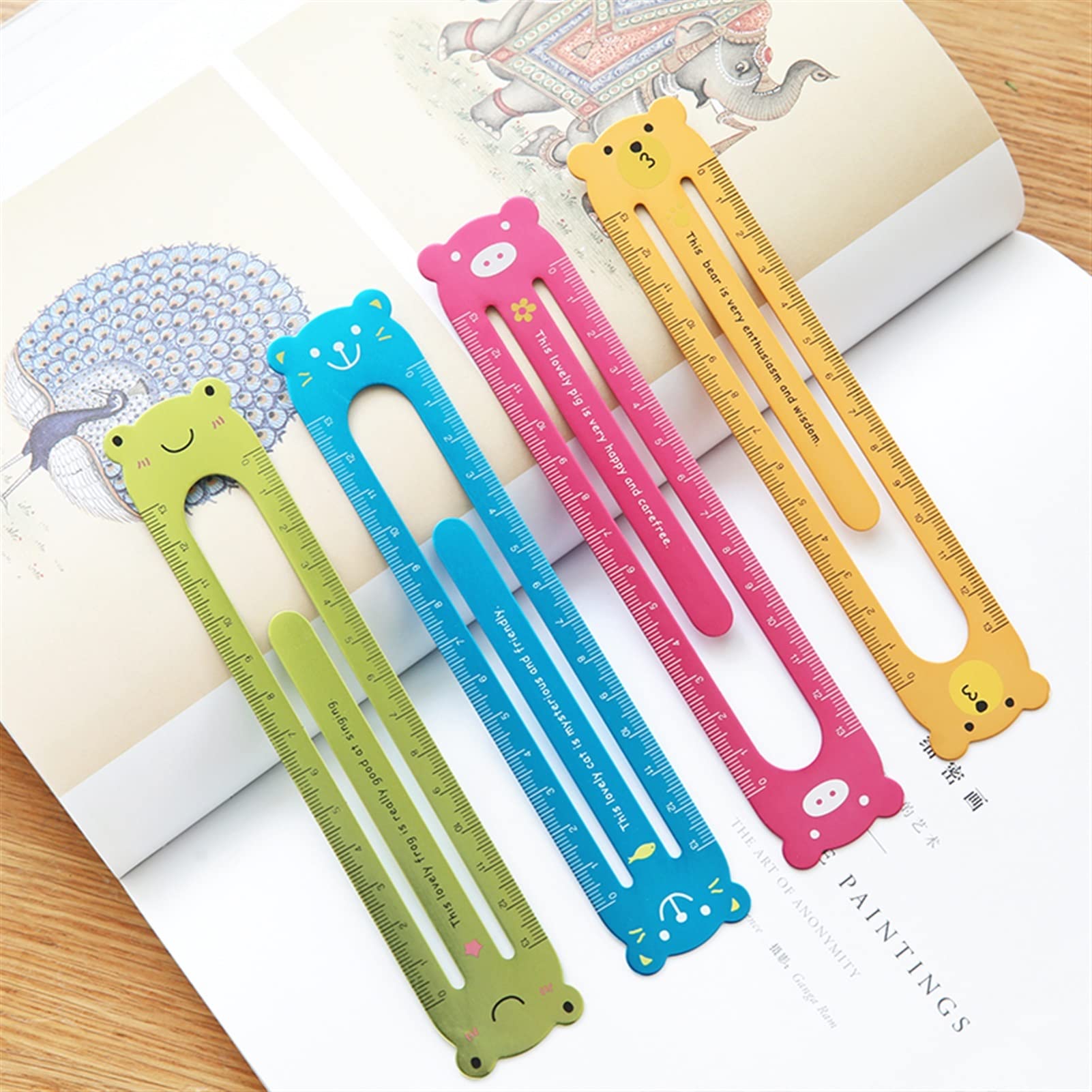 SUNESA Lesezeichen Fromthenon Cute Animal Lineal 13cm Koreanes Metall Lesezeichen Paper Clips Notebook und Journals Accessoires Büro- und Schulmaterialien Buch Markierungen (Color : 2)