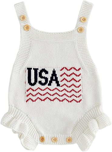 FYBITBO Baby Sweater Knit Romper Newborn Girl Strawberry Sweaters Onesie Overall