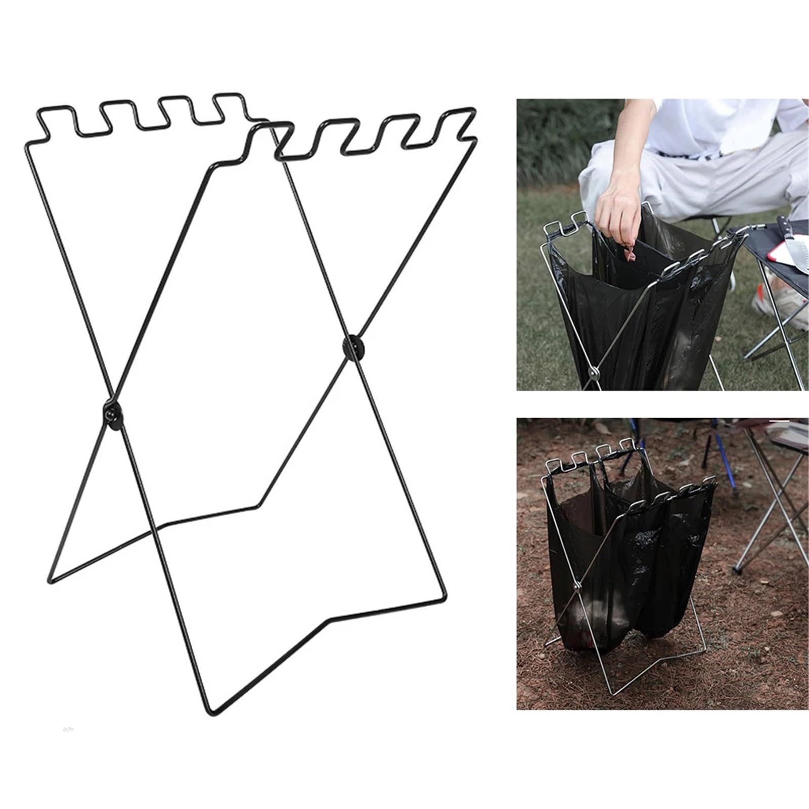 Estante for Bolsas de Basura, Soporte Plegable for, Estante clasificación residuos portátil for Acampar, Colgante, Almacenamiento para Bolsas
