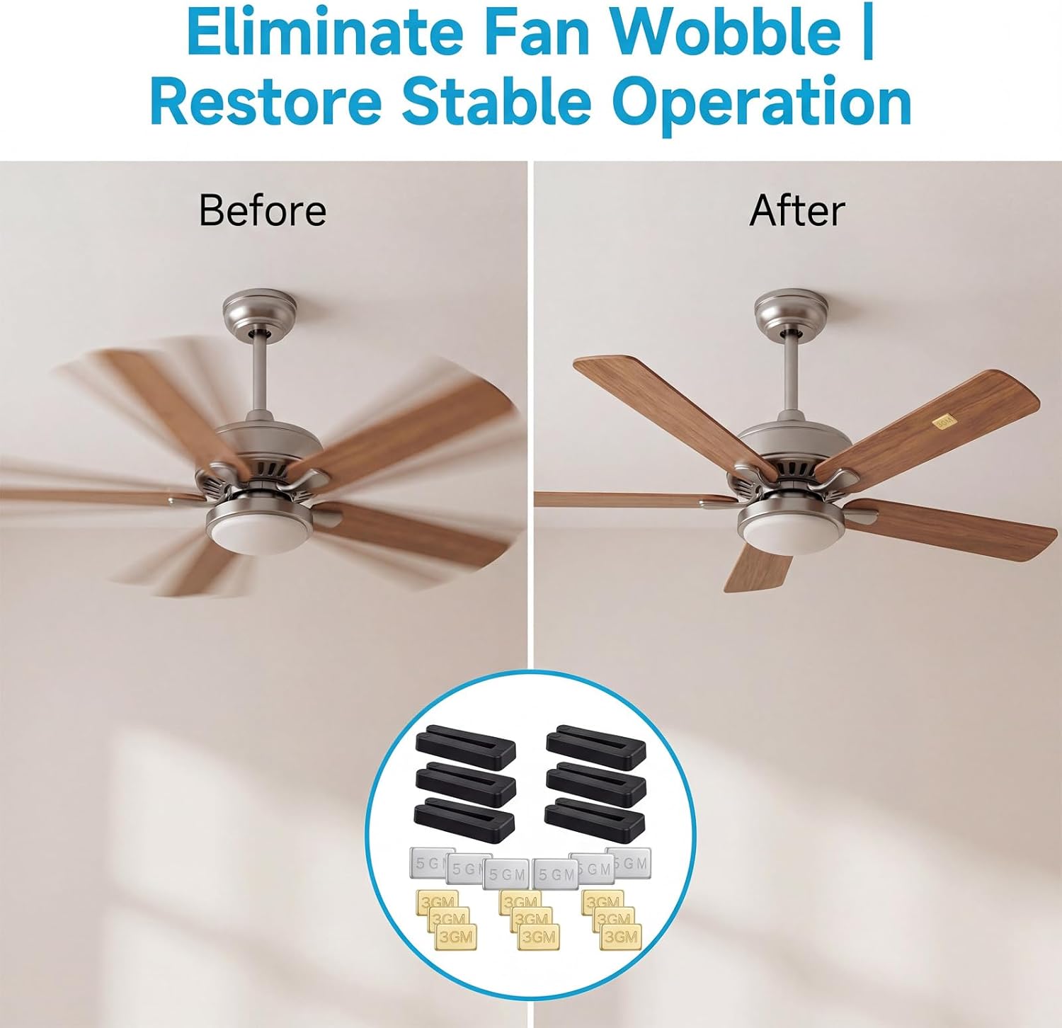 21 PCS Ceiling Fan Balancing Kit, Ceiling Fan Weight Balance Kit