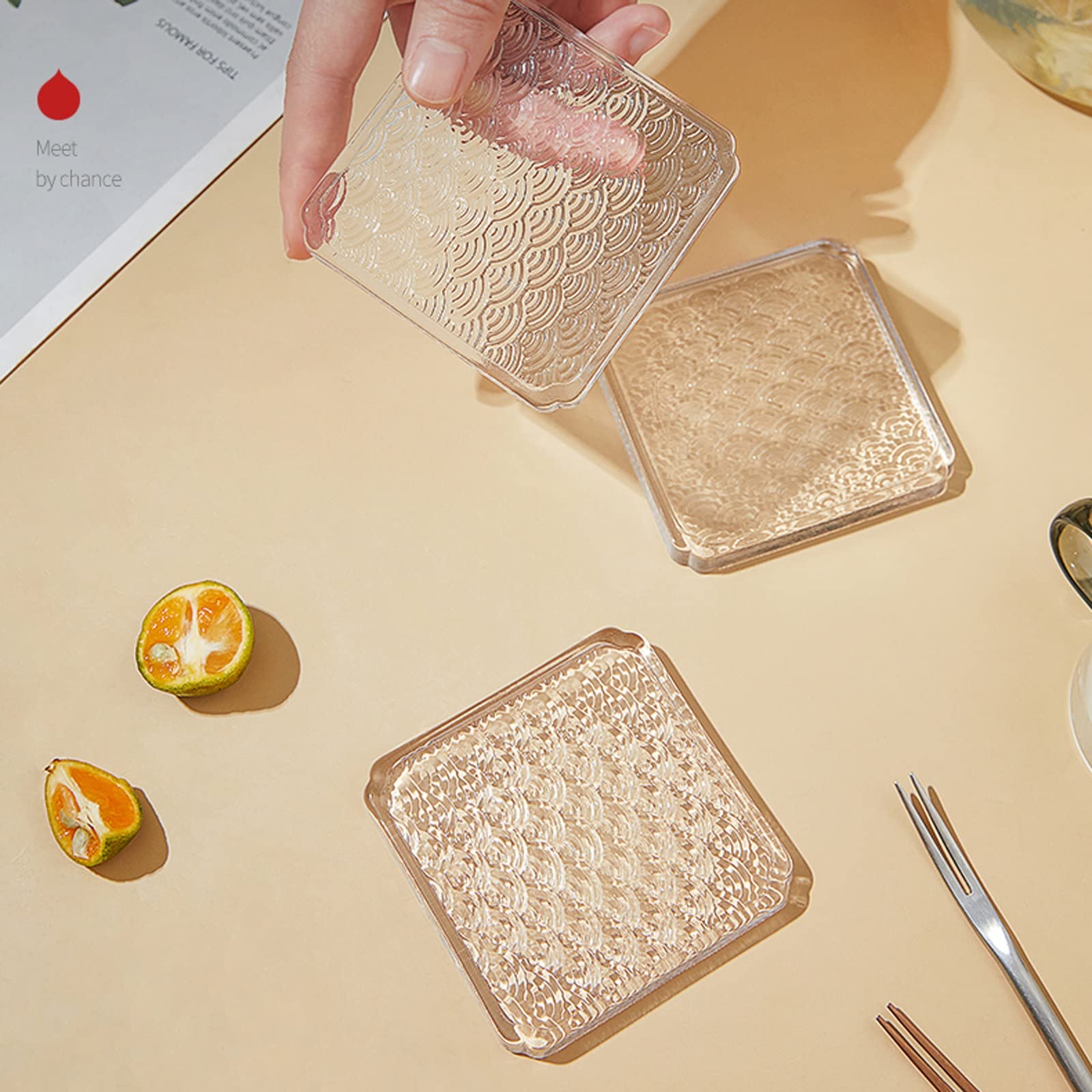 sous-Verre Les sous-Verres en Verre boisissent Les sous-Verres de sous-traitants résistants à la Chaleur Coucteurs de Barre Basse Coucteurs de Table en Bois Dessous de Verre