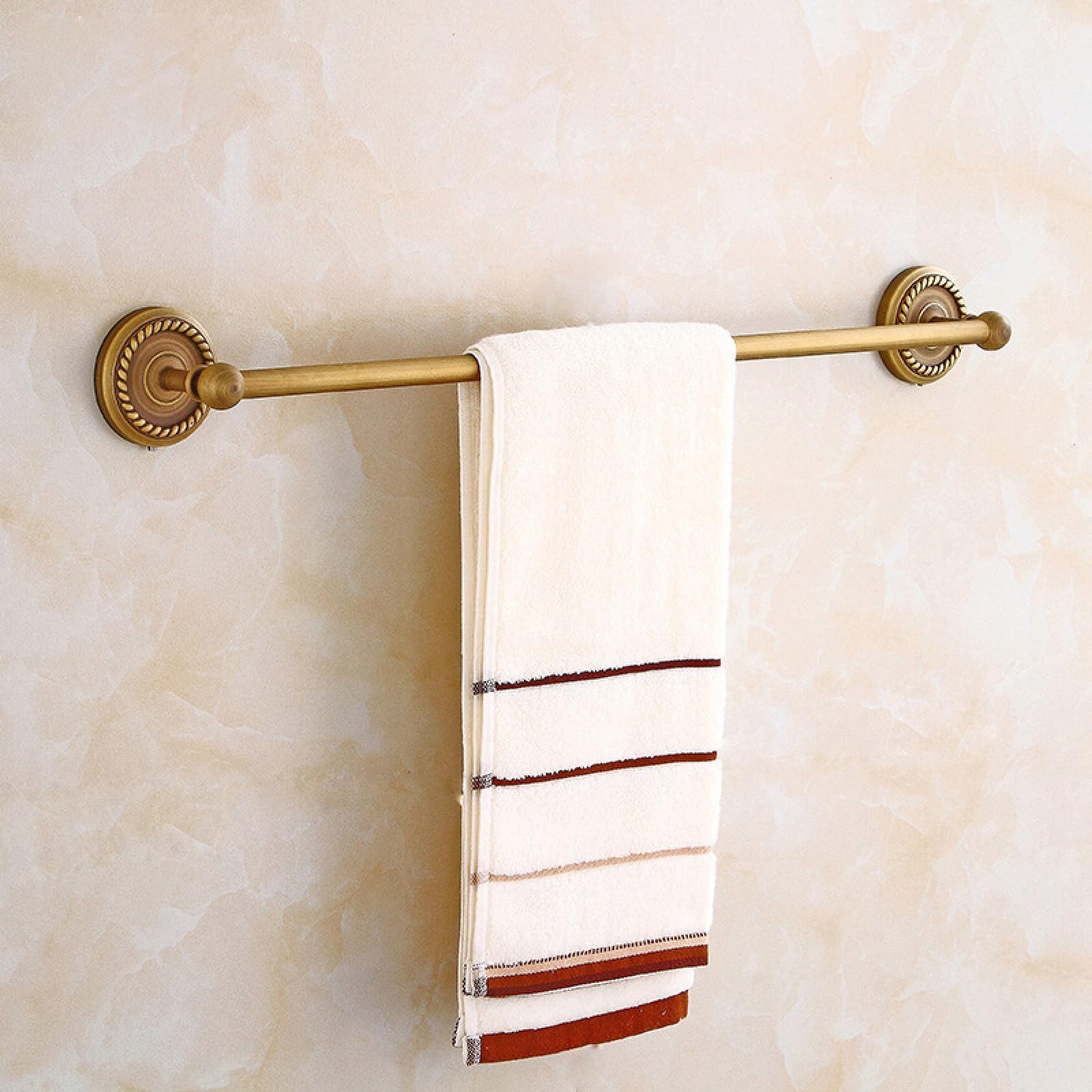 All-Copper European-Style Antique Bathroom Storage Hanger, Single Rod