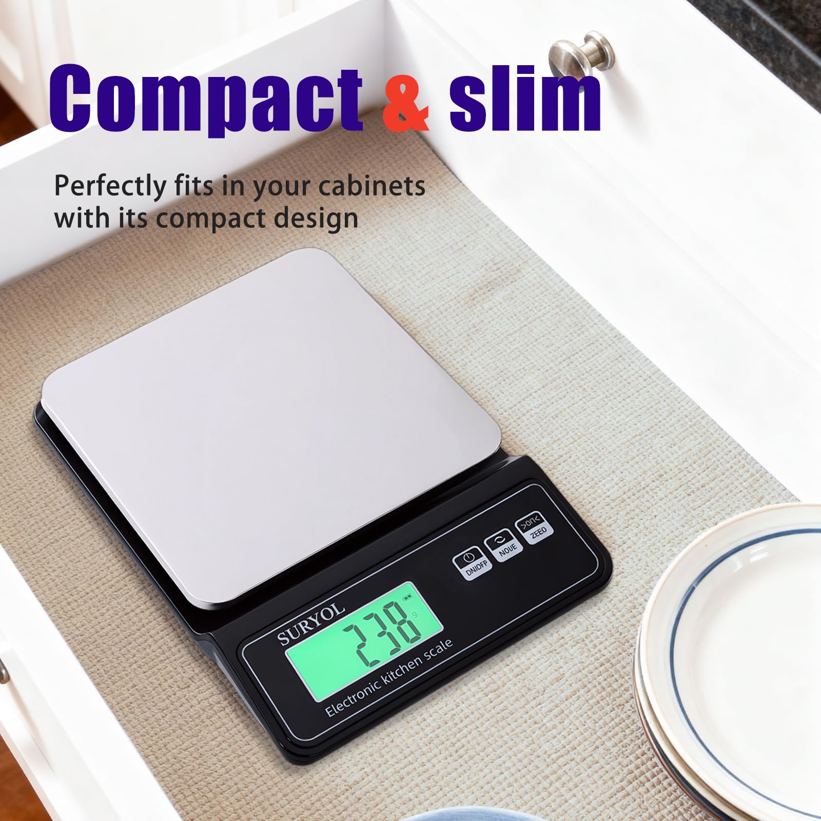 Báscula digital de alimentos de 0,5 g/0,1 oz – 11 libras, 5 unidades, vidrio templado y acero inoxidable, báscula de peso de alimentos en gramos y onzas para cocinar, hornear