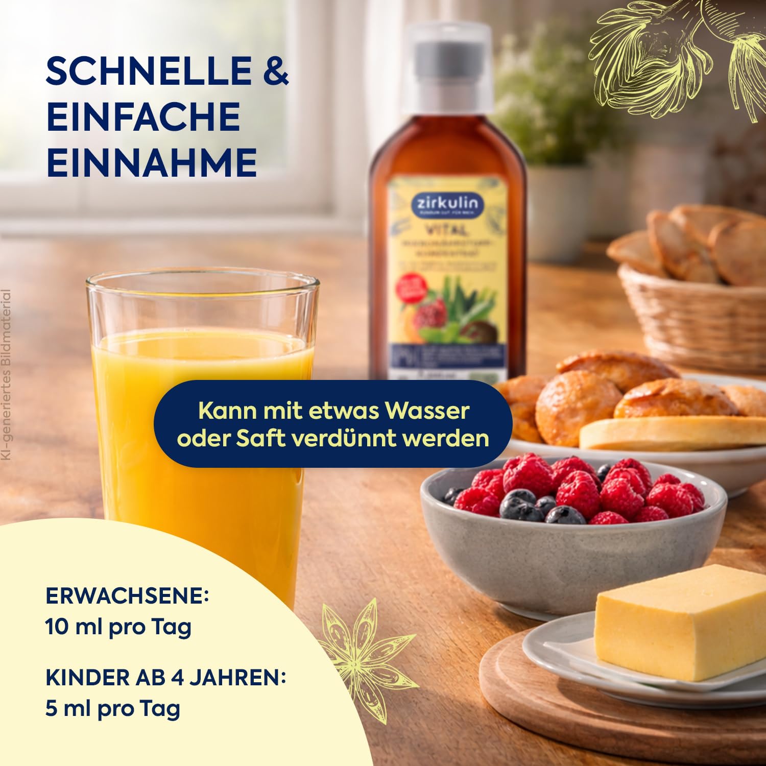 Zirkulin Vital Mikronährstoffkonzentrat 3x200ml – 60 Tage Reichweite - 66 Vitalstoffe aus Obst, Gemüse & Kräutern - Wertvolle Polyphenole – Vitamine & Mineralstoffe für die Familie