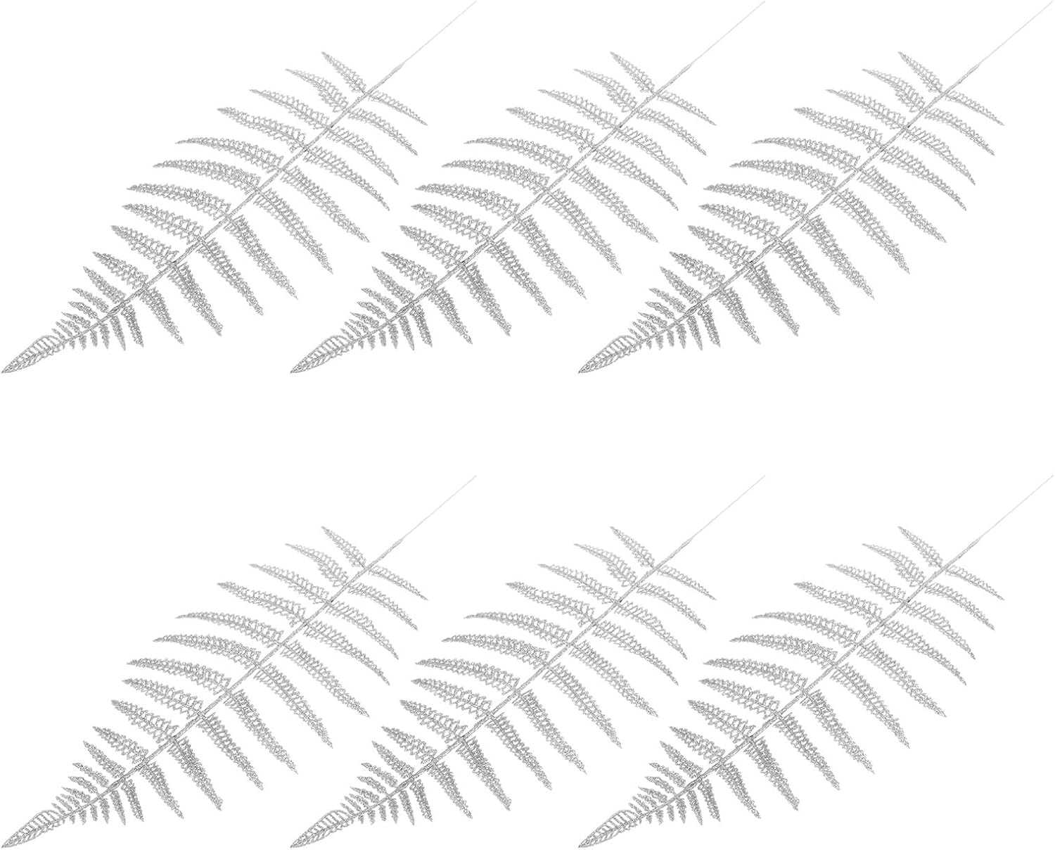 FRCOLOR 6 Pcs Artificial Christmas Leaf Picks Faux Metallic Branches for DIY Floral Arranging Holiday Wreaths and Home Garden Decoration