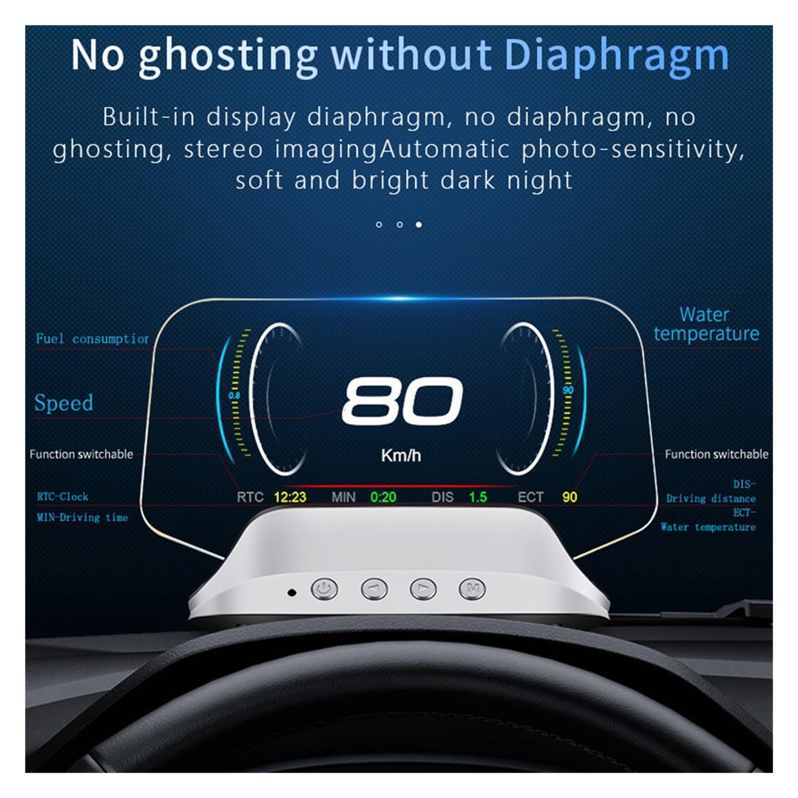 Panele Instrumentów Samochodowych Wyświetlacz Samochodowy HUD OBD2 Head Up C3/Plus Nawigacja GPS Prędkościomierz Cyfrowy Na Komputer Pokładowy Projektor RGB OBD 2 Test Skanera(C3 Plus HUD)