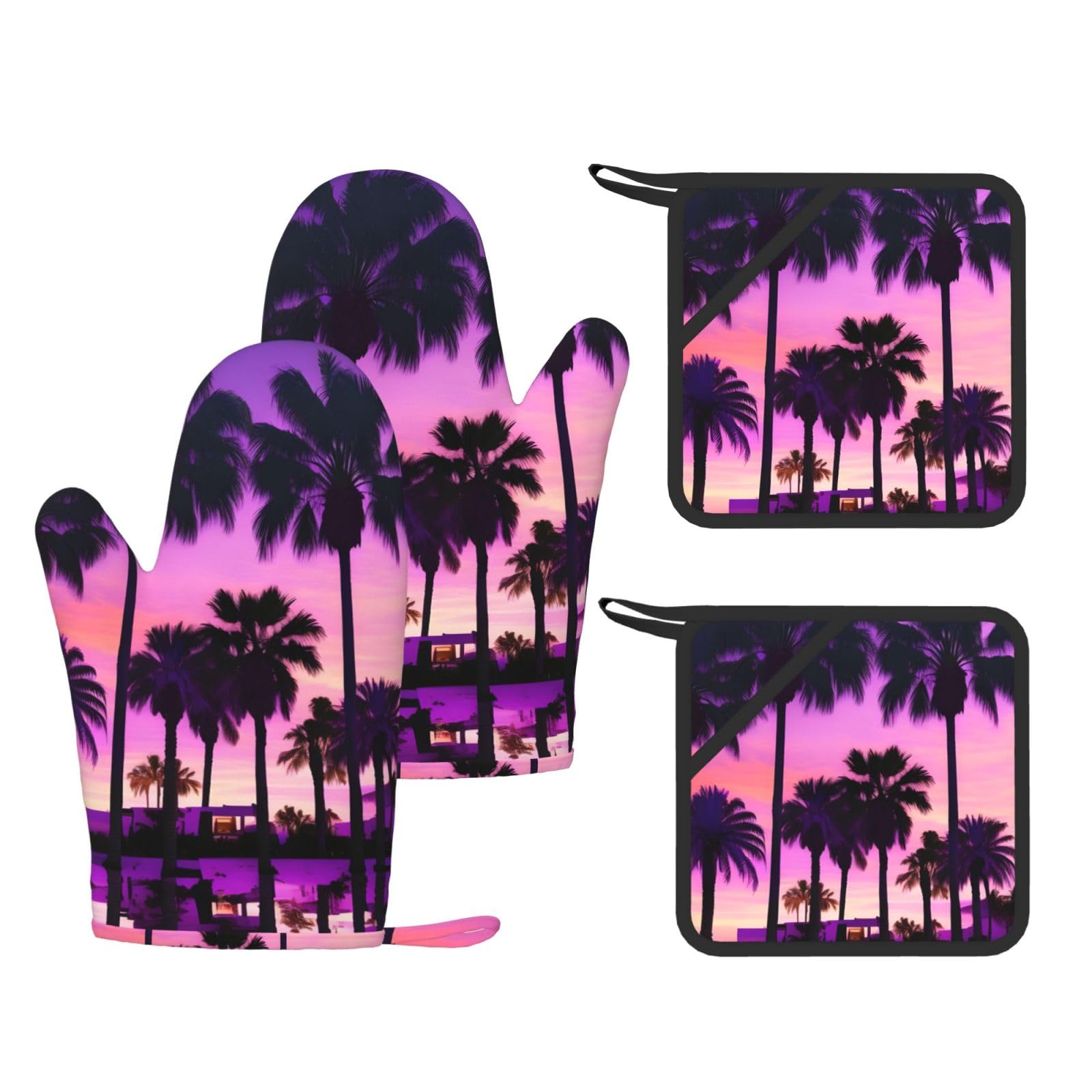Maniques silicone violettes pour manipuler vos plats chauds