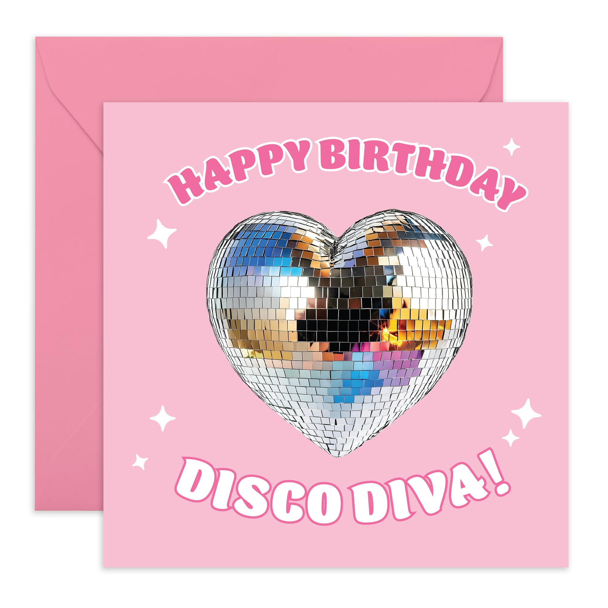 Happy Birthday Disco Diva Card – Fun & Glamorous Greeting Card for Wife, Friends, BFF, Besties, Aunt, Sister, Grandma, Colleagues, Women, Ladies,