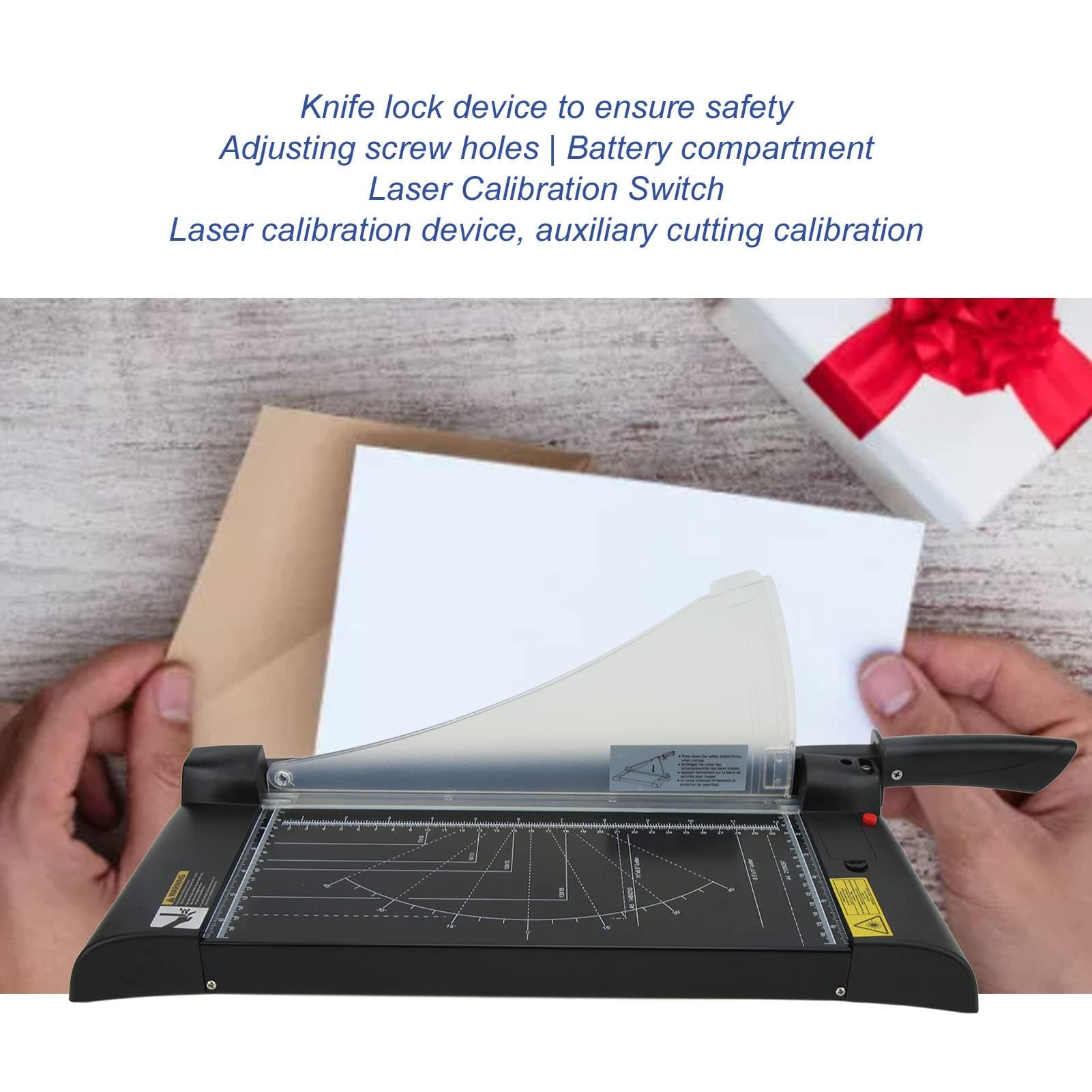 Taglierina di Carta, Taglio Veloce Incisivo Durevole Piatto Ferma Facile da Usare Tagliacarte, Macchina da Taglio Precisa per Carta da Taglio Ergonomica, per Casa, Ufficio, Scuola