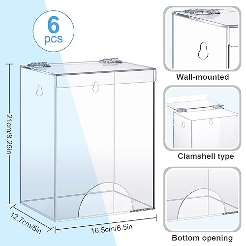 Miniatura 9 de Kathfly 4 unidades de dispensador de acrílico para redecilla, bolsas de Emesis, soporte de acrílico transparente para montaje en pared para redes y