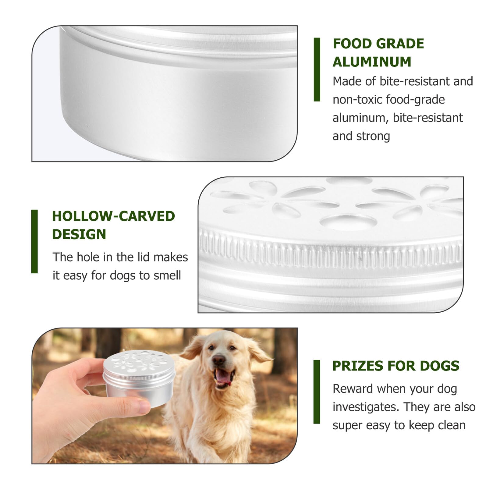 GALPADA 10 Piezas Cajas de Aroma para Adiestramiento Canino Equipo de Adiestramiento Canino Latas Metálicas Tapa para Perros para Entrenamiento de Olfato