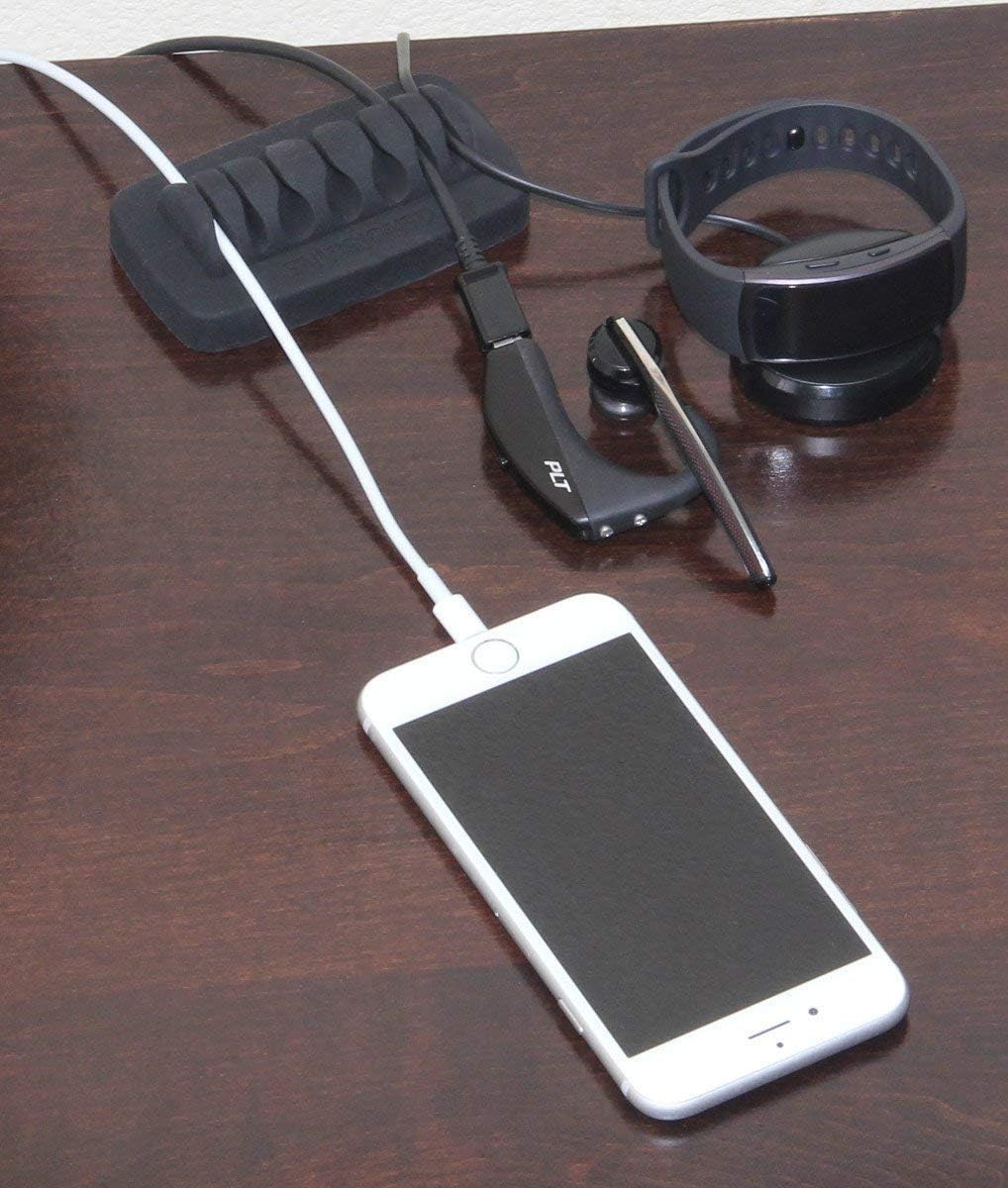 ENVISIONED Heaviest Cable Organizer on the Market (Black) Bundled with Black Round Cable Clips, 1/2" x 8" Black Cable Ties, Premium Cinch Straps and Neoprene Protective Sleeve image 2