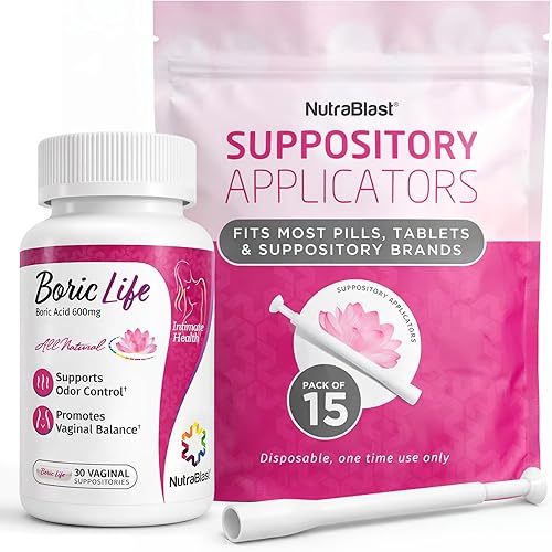 Miniatura 11 de NutraBlast Supositorios vaginales de ácido bórico – 100% puro fabricado en Estados Unidos – Apoyo para la salud íntima de la vida bórica