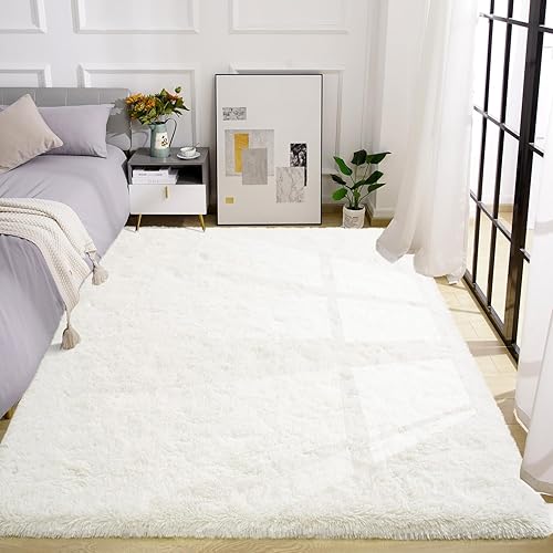 Vista 11 de Alfombras peludas para sala de estar, alfombra negra de 6 x 9 pies, alfombras de felpa para dormitorio, alfombras peludas para habitación de niños