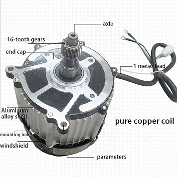 3900RPM Electric Tricycle Motor 500W-1800W Electric Tricycle Rickshaw Motor 48V / 60V / 72V 5-Hole 16-Tooth Motor, Brushless DC Motor with Permanent Magnet for DIY Electric Bicycles