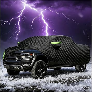 Full Pickup Truck Cover for GMC Sierra 3500 HD 2023-2025 CrewCab6.5,Hail Protection Waterproof Windproof UV Resistant All Weather Cover with Mirror Pockets oi1028zw