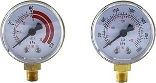 SÜA - Low and High Pressure Gauges for Propane Regulator 0-30 psi & 0-400 psi - 2 inches - 1/8'' Thread - LDB