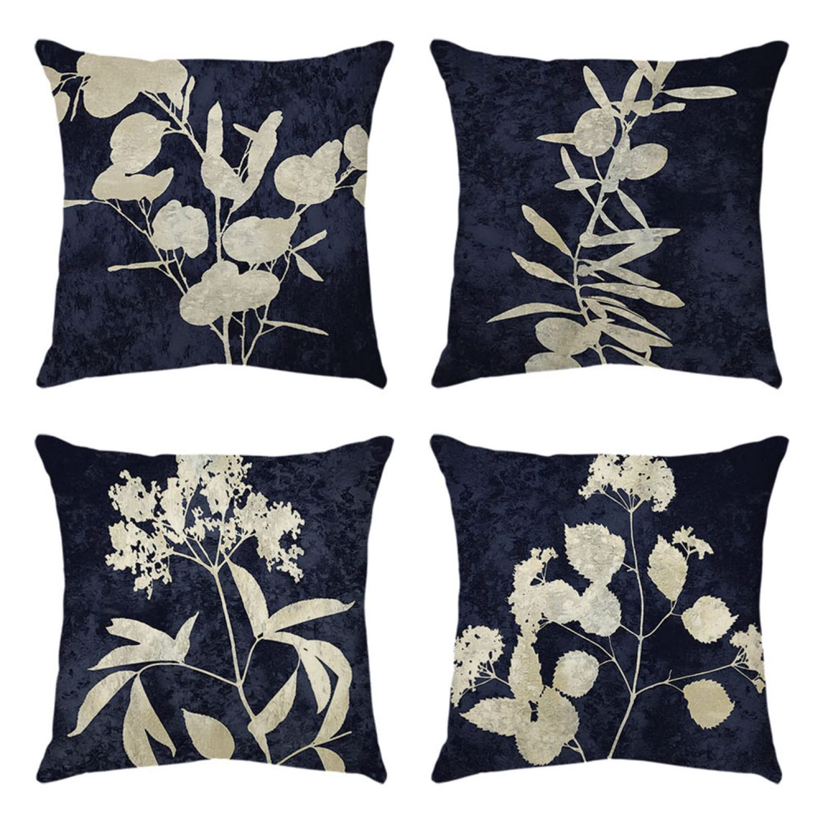 Taie d'oreiller 50x50cm lin beige lot de 4 pour coussin de canapé
