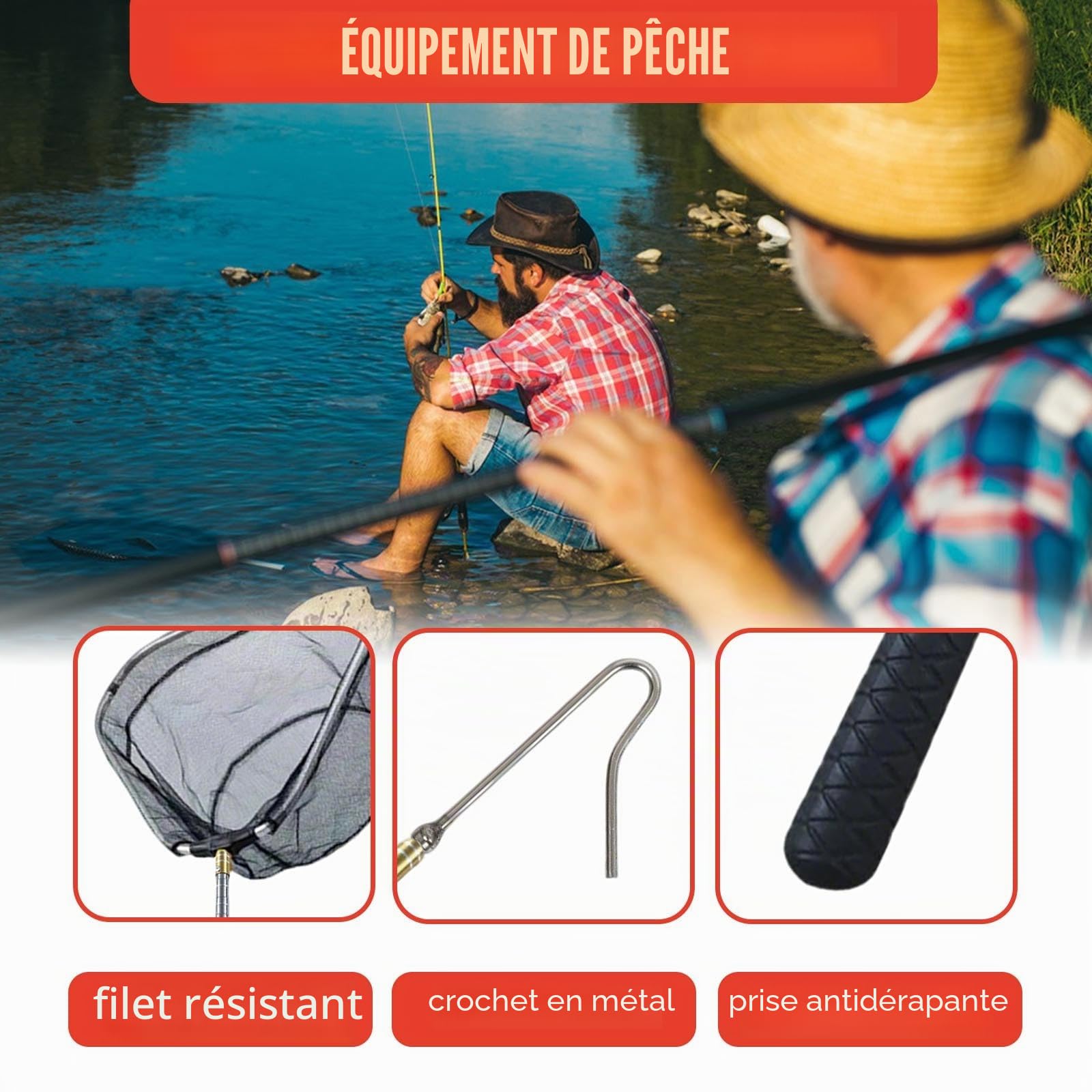 Kit de Filet de Pêche évolutif pour Volaille,Filet pour Attraper les Poulets,Crochet pour Pattes en Acier Inoxydable,Outil de Capture pour Poulets,Canards,Poissons,37 à 151cm de Longueur Extensible