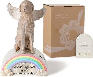 Pet Memorial Gifts for Dogs: Loss of Dog Sympathy Gift for Passing Away - Rainbow Bridge Remembrance Angel Figurines for Dog Mom Lover