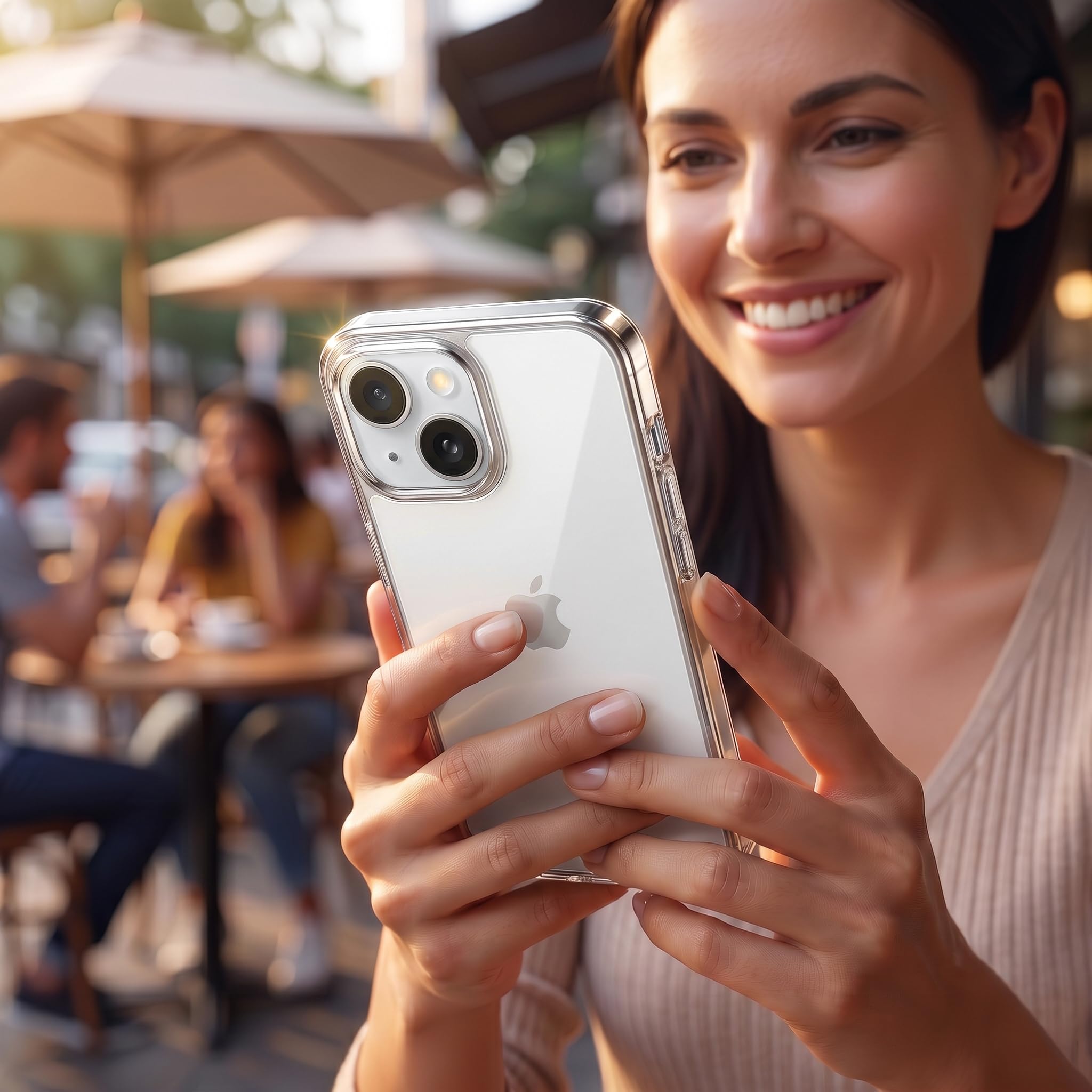 Oprimio kryształowo czysta osłona na iPhone 14 [osłona z silikonu] [100% przezroczysta] [niemiecki materiał] [ultra cienka] przezroczysta osłona na telefon komórkowy Apple iPhone 14