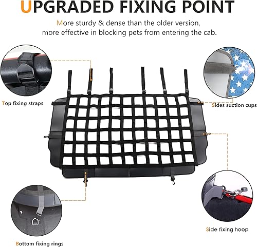 Miniatura 4 de Barrera de seguridad para perros para Jeep Wrangler JK JL 2007-2025, accesorios de 4 puertas, detrás del asiento trasero, fundas para perros y