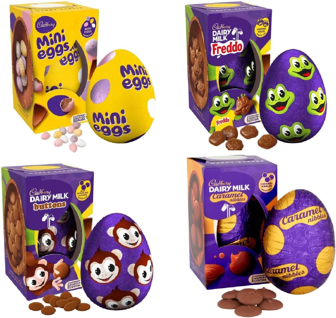4 Pcs Cadburys Chocolate Easter Egg Bundle Pack Includes Cadburys