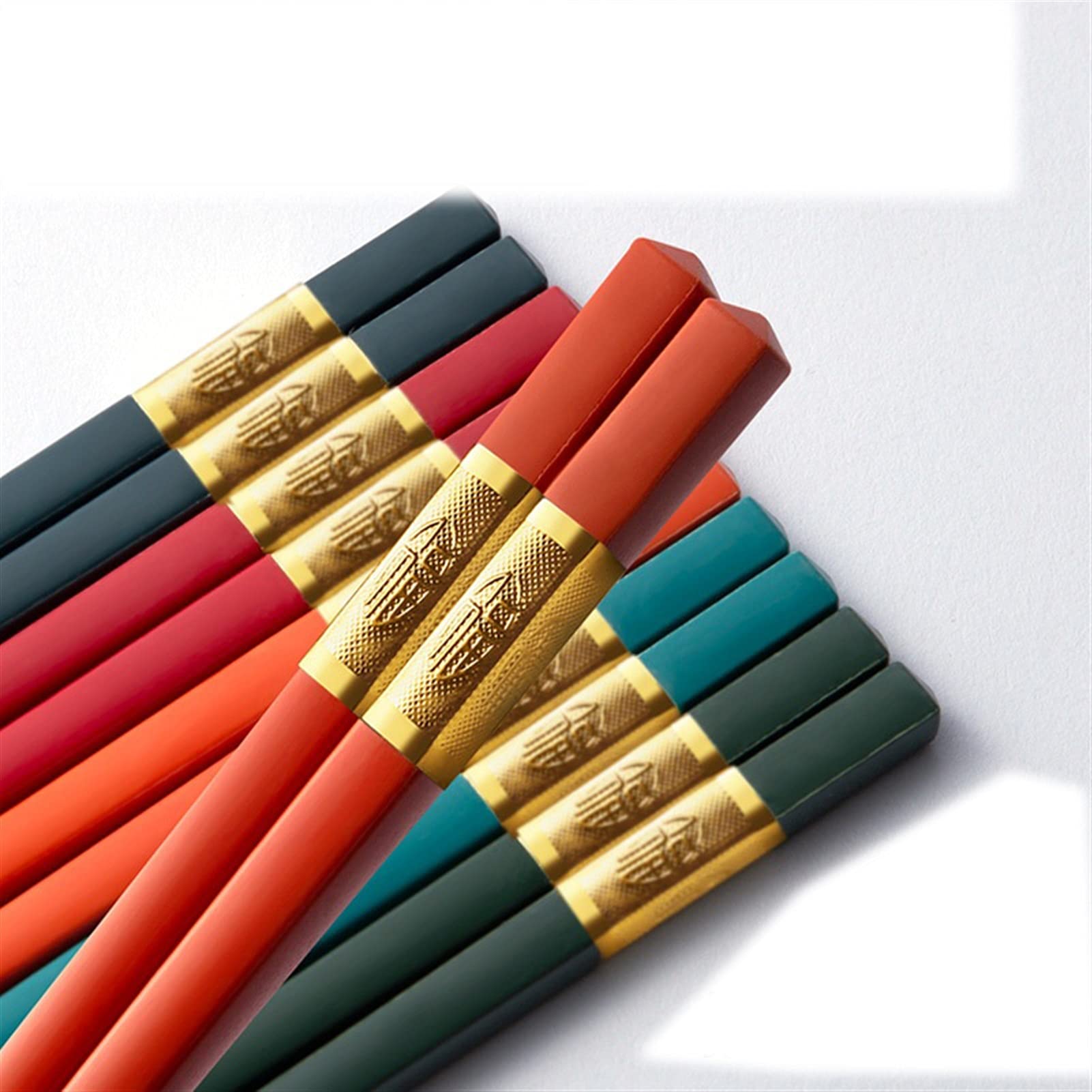 Baguettes Ensemble Hôtel Family Buanges non glissantes Set Entraînement Réutilisable Vaiisselle Japonaise Outils de salle à manger (Color : Orange)