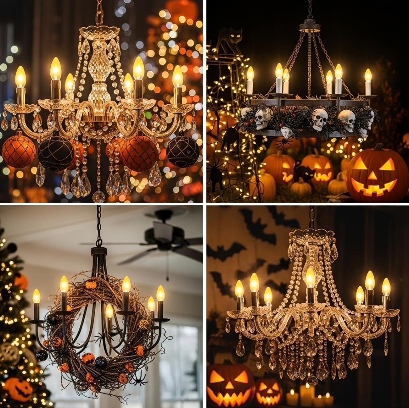 LVWIT LED Flame Light Bulbs,Flickering Flame Bulbs with 2 Modes, 1W=3W, E12 1800K Non-Dimmable Realistic Fire Effect Light Bulbs for Chandelier/Home Decoration, Indoor and Outdoor Use, 6 Pack