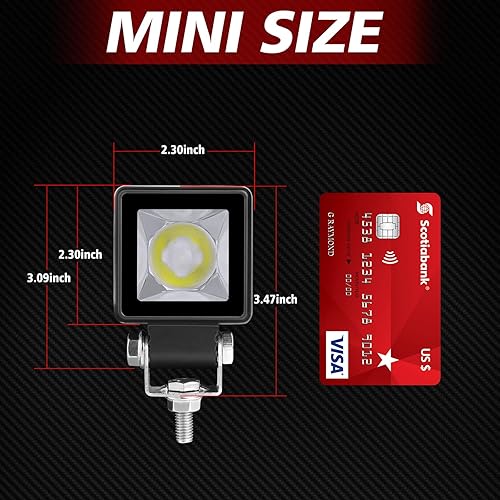 Miniatura 2 de LTEODCHEW 2 Inch Mini LED Light Pods 2PCS 5,000LM Spot Beam Driving Lights with Amber DRL, IP68 Waterproof LED Fog Lights Ditch Lights for Jeep