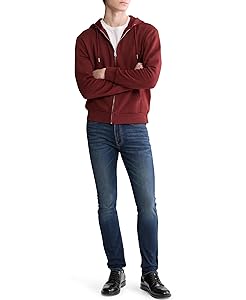 Calvin Klein Men's Relaxed Fit Archive Logo Fleece Full Zip Hoodie