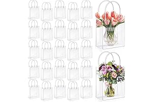 50 Clear Gift Boxes with Handles for Teddy Bears 5.1 x 5.9 x 2.7 Inch