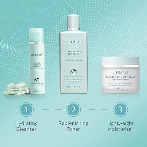 Miniatura 6 de Liz Earle Skin Repair Light Face Cream - Hidratante facial que aumenta la hidratación con una textura sedosa y ligera, equilibra e hidrata la piel