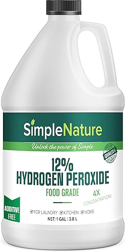 Solución de peróxido de hidrógeno de grado alimenticio al 12% 1 galón Limpiador natural multiusos Fabricado en Estados Unidos Ideal para uso
