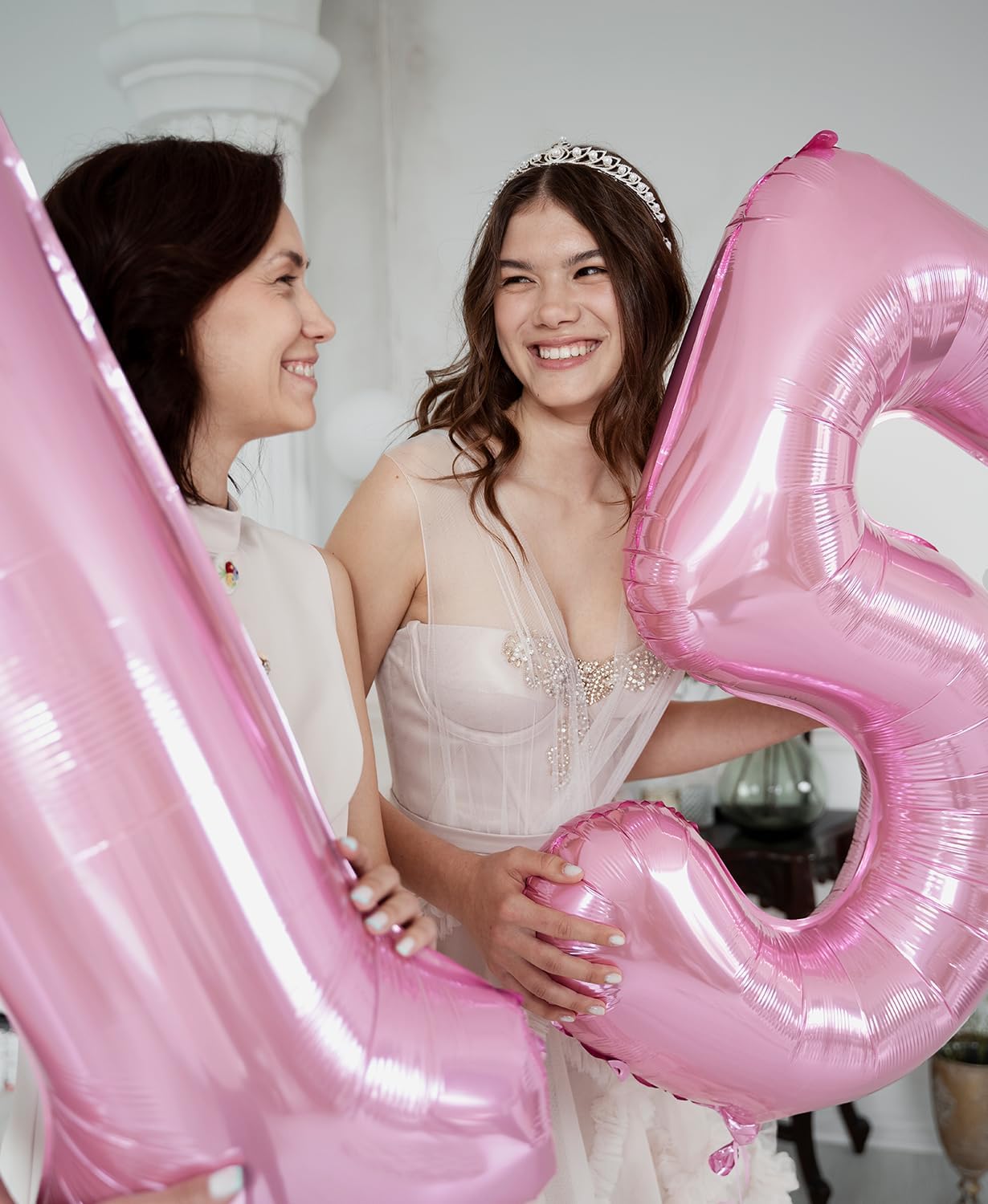 Smlpuame Pastel Pink 5 Balloons, 40 Inch Large Light Pink Foil Number Balloons 0-10, Self-Sealing 5th Birthday Balloon for Girls Women Anniversary Baby Shower Princess Party Decorations Supplies - Image 3