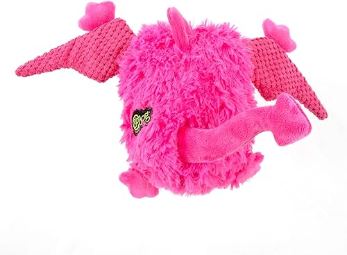 Vista 22 de goDog Checkers Just for Me - Juguete chirriante afelpado para perro, con tecnología Chew Guard, diseño de cerdo volador, color rosa, tamaño miniatura