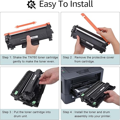 Miniatura 5 de GREENCYCLE Cartucho de tóner de repuesto compatible para Brother TN760 TN-760 TN730 con chip para usar con impresora láser HL-L2350DW HL-L2395DW