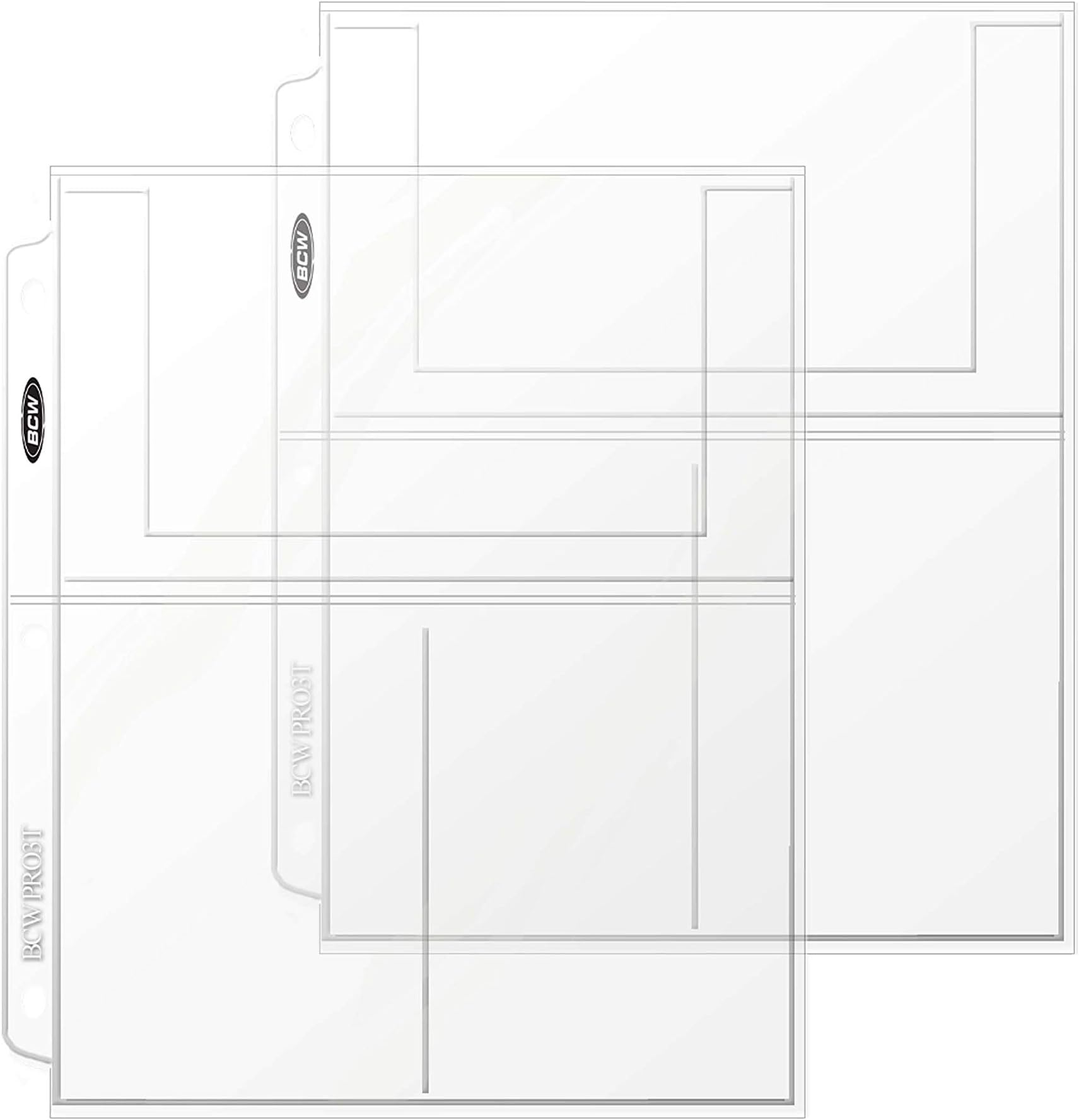 BCW 9-Pocket Pages Top Loading - 3 hole - 100 Pcs