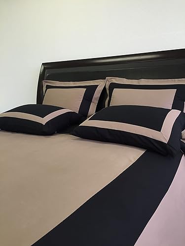 Miniatura 4 de White and Black Hotel - Funda de edredón de 5 piezas tamaño KingCal-King (juego de funda de edredón) 100% algodón, 300 hilos