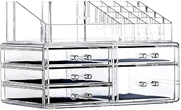 Amazon.com: Cq acrylic Clear Makeup Organizer And Storage Stackable X Large  Skin Care Cosmetic Display Case With 5 Drawers Make up Stands For Jewelry  Hair Accessories Beauty Skincare Product Organizing,Set of 2 :