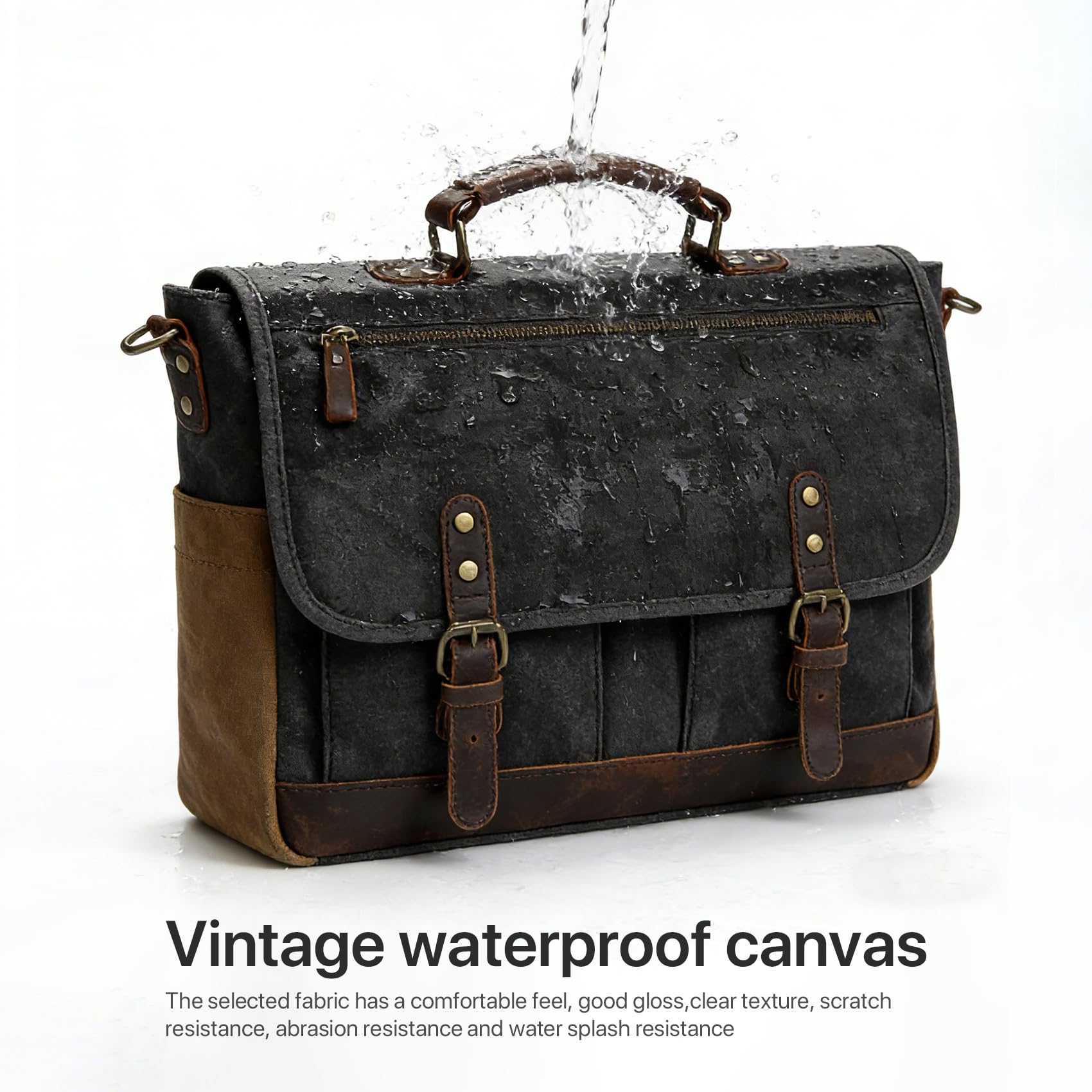Borse messenger vintage per valigetta da uomo, Grigio